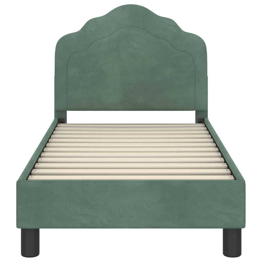 Peuterbedframe met hoofdbord Zeegroen 70 x 140 cm Fluweel