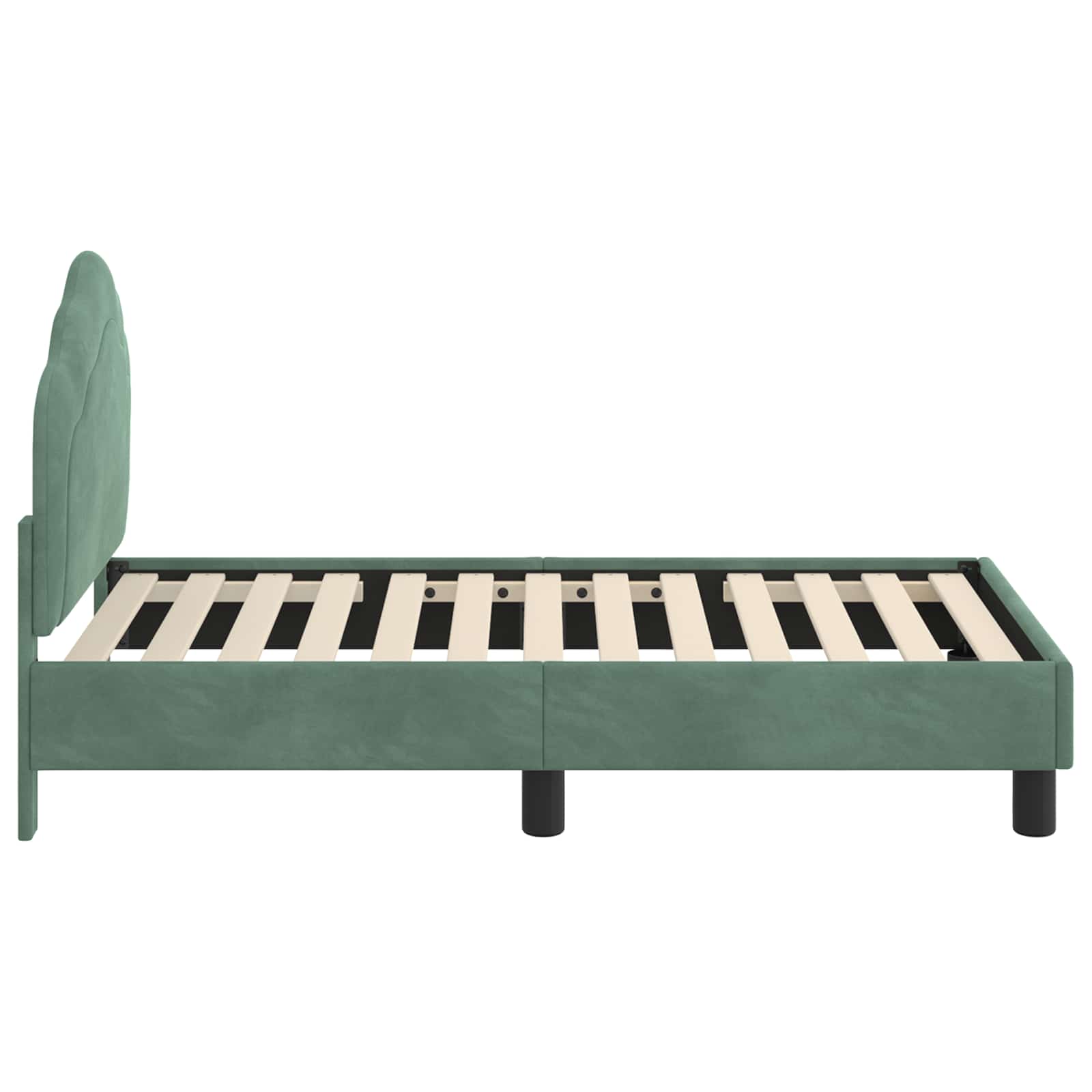 Peuterbedframe met hoofdbord Zeegroen 70 x 140 cm Fluweel