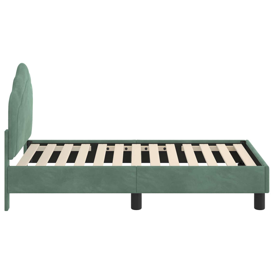 Peuterbedframe met hoofdbord Zeegroen 70 x 140 cm Fluweel
