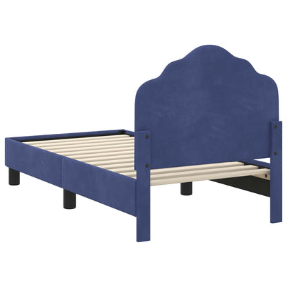 Peuterbedframe met hoofdbord Politieblauw 70 x 140 cm Fluweel