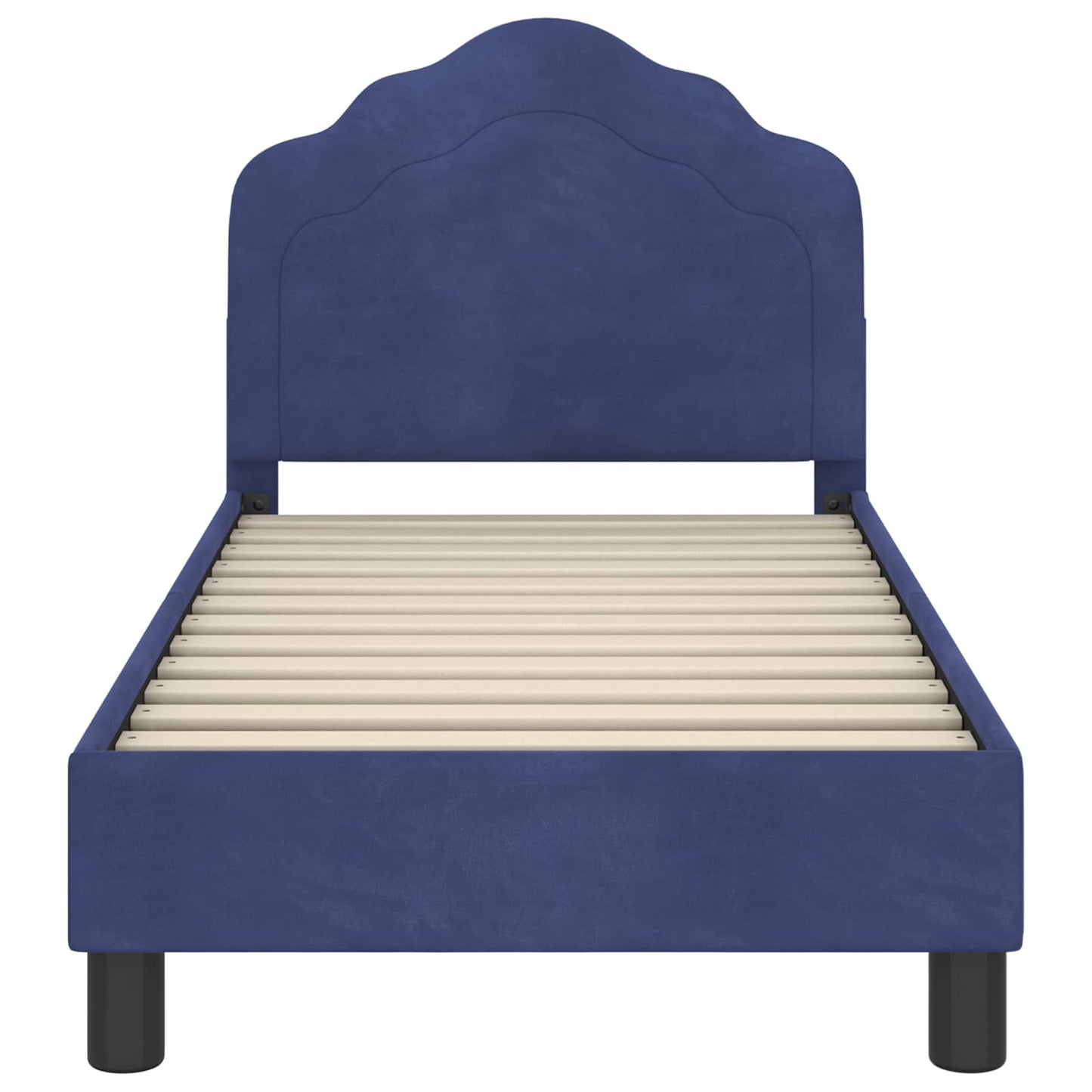 Peuterbedframe met hoofdbord Politieblauw 70 x 140 cm Fluweel
