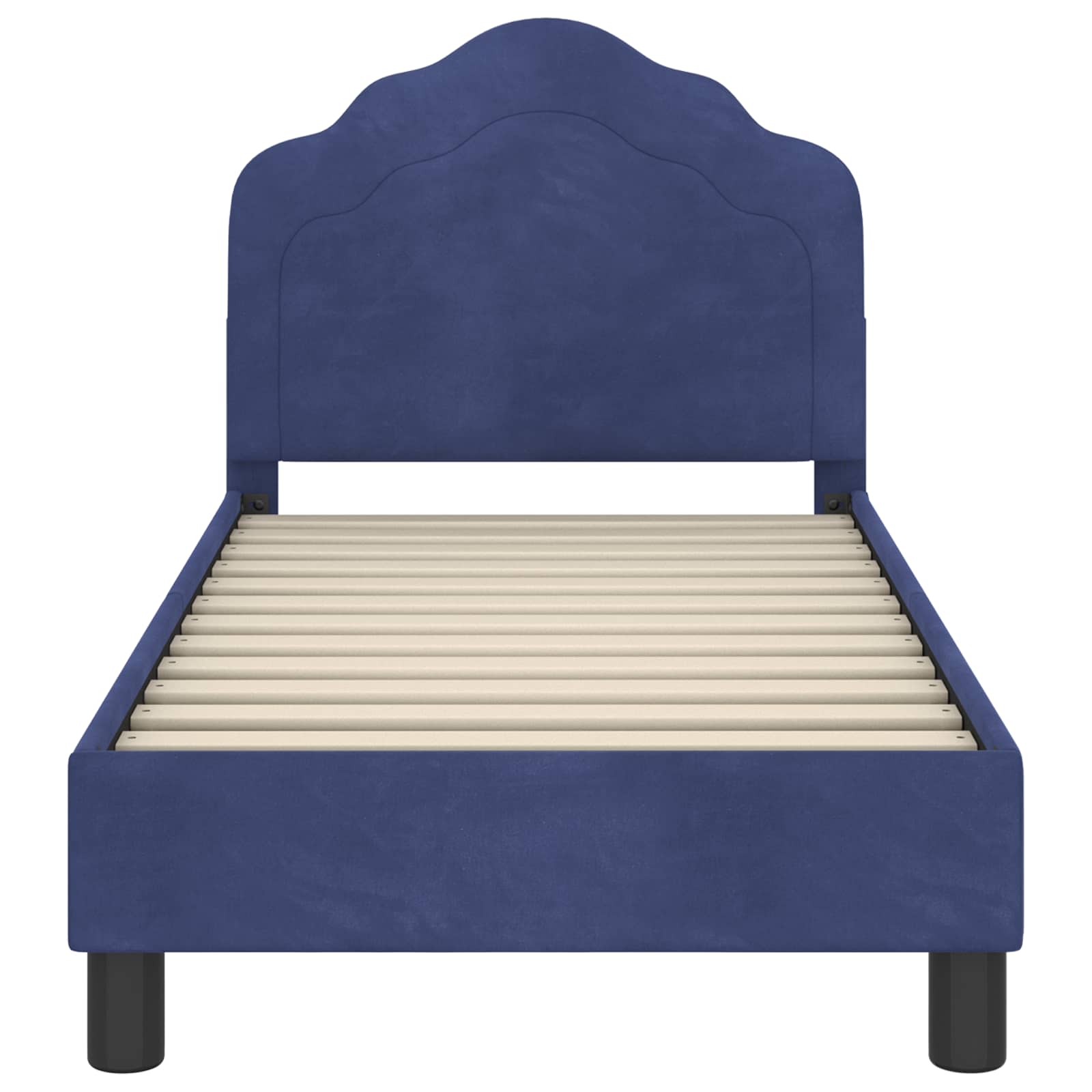 Peuterbedframe met hoofdbord Politieblauw 70 x 140 cm Fluweel