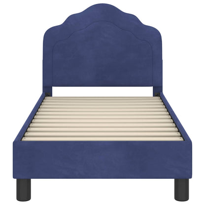 Peuterbedframe met hoofdbord Politieblauw 70 x 140 cm Fluweel