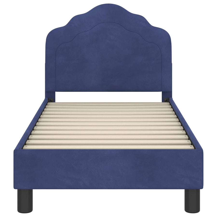 Peuterbedframe met hoofdbord Politieblauw 70 x 140 cm Fluweel