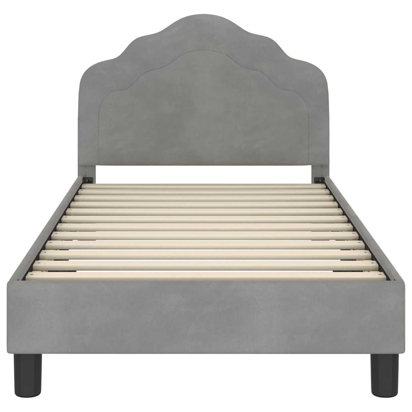 Bedframe voor kinderen met hoofdbord Lichtgrijs 80 x 160 cm