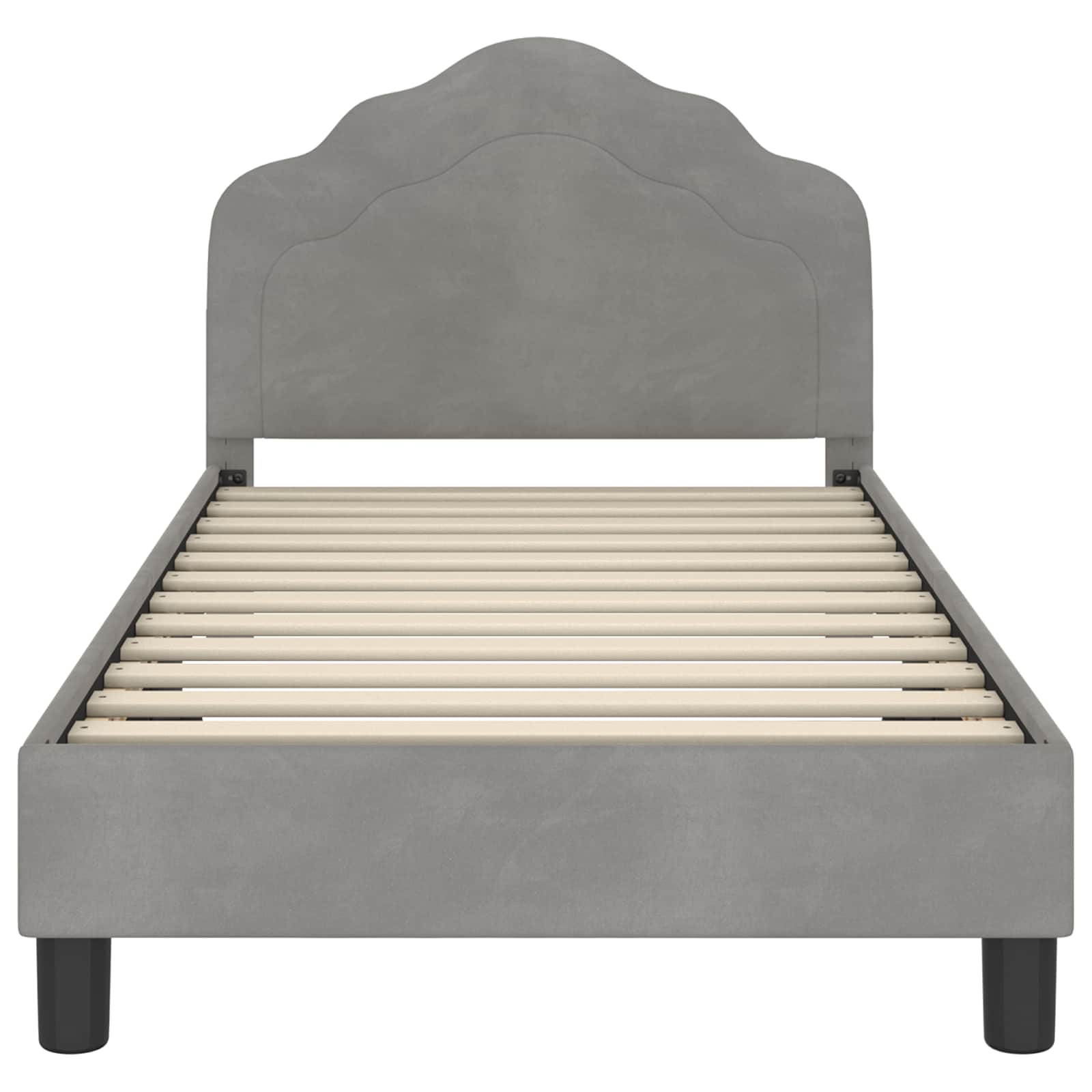 Bedframe voor kinderen met hoofdbord Lichtgrijs 80 x 160 cm