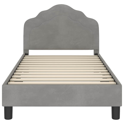 Bedframe voor kinderen met hoofdbord Lichtgrijs 80 x 160 cm