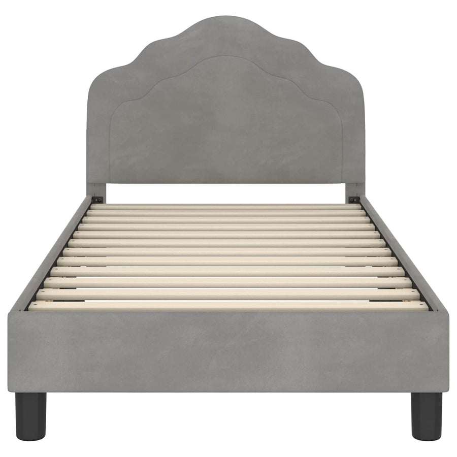 Bedframe voor kinderen met hoofdbord Lichtgrijs 80 x 160 cm