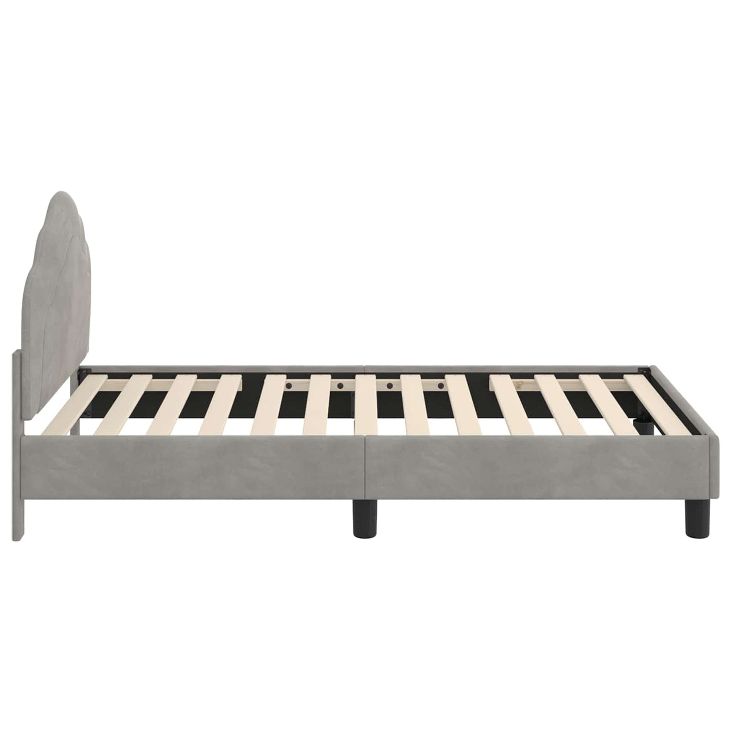Bedframe voor kinderen met hoofdbord Lichtgrijs 80 x 160 cm