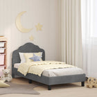 Kinderbedframe 80x160 cm donkergrijs met hoofdbord