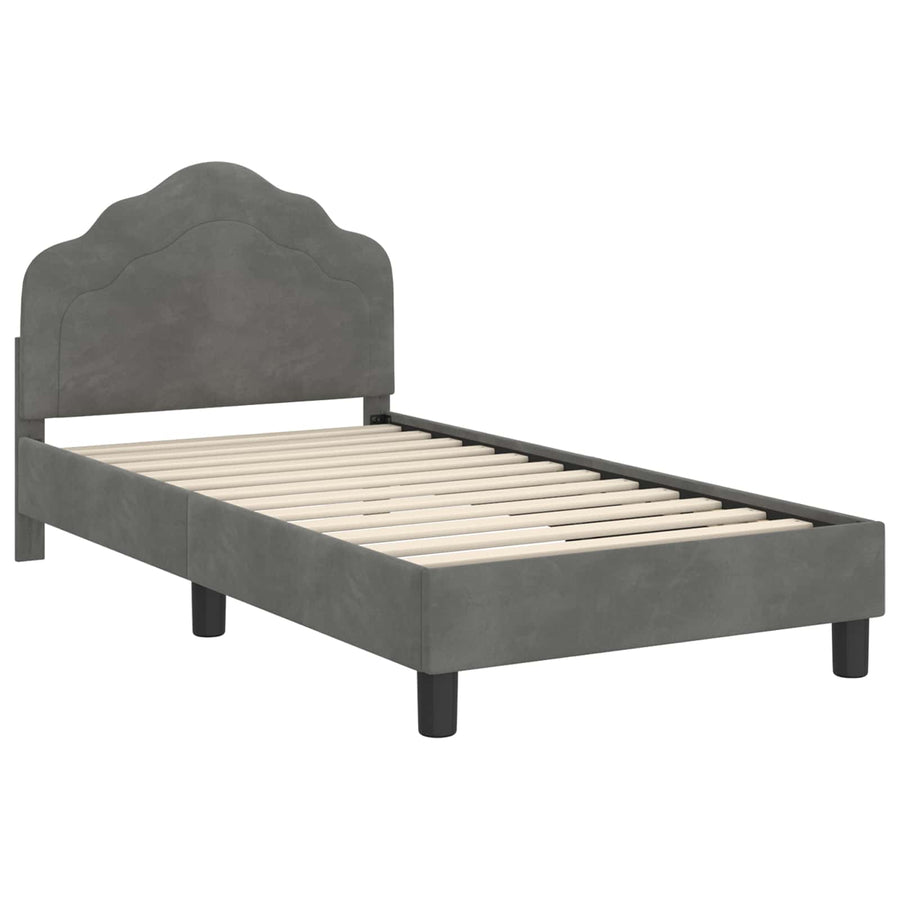 Bedframe voor kinderen met hoofdbord Donkergrijs 80 x 160 cm