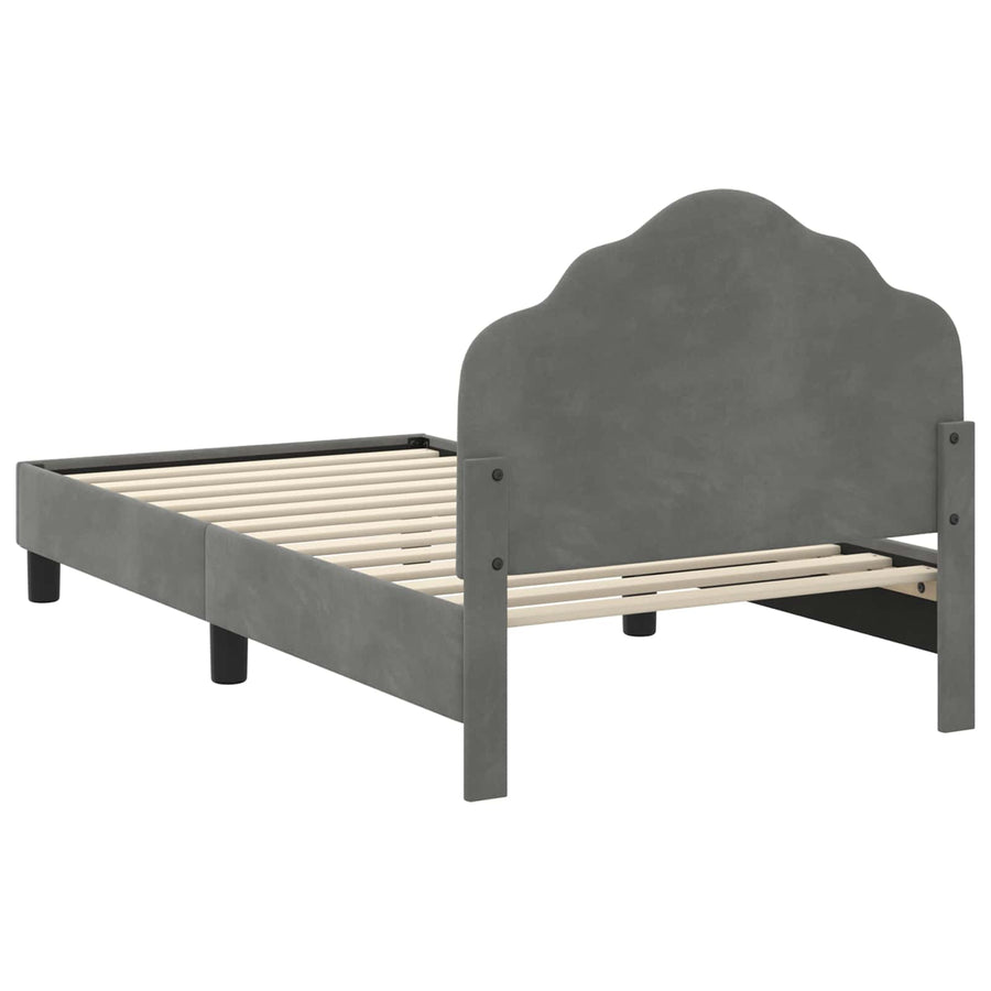 Bedframe voor kinderen met hoofdbord Donkergrijs 80 x 160 cm
