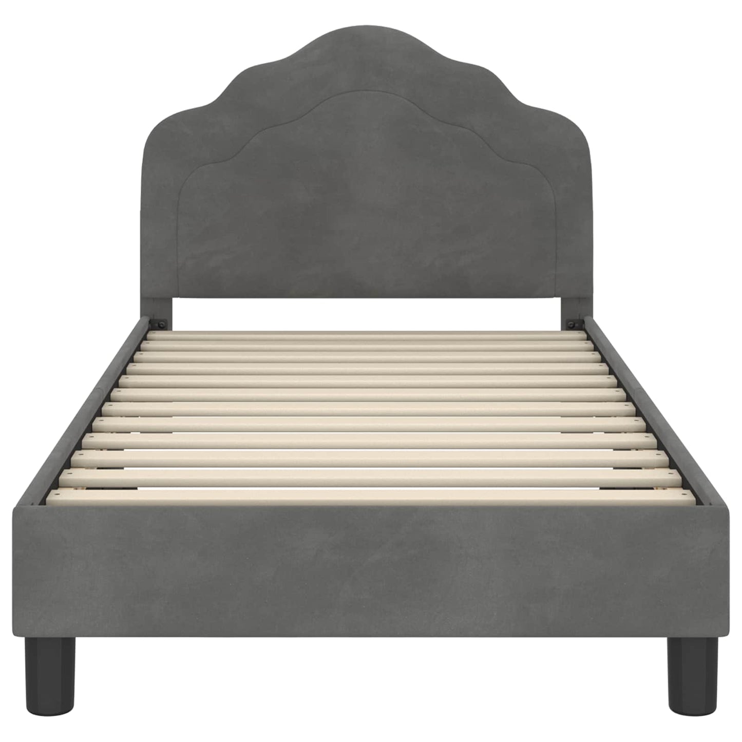 Bedframe voor kinderen met hoofdbord Donkergrijs 80 x 160 cm