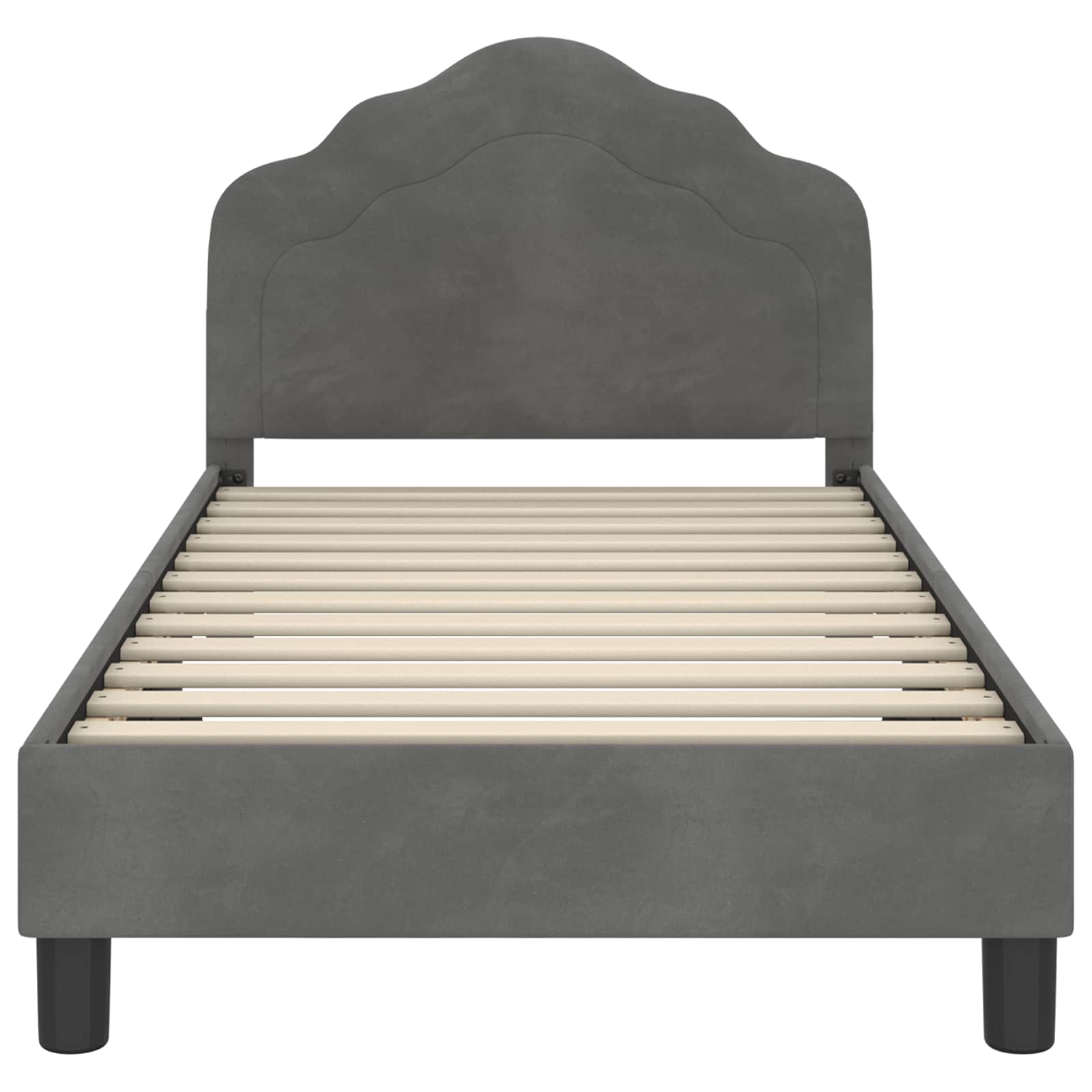 Bedframe voor kinderen met hoofdbord Donkergrijs 80 x 160 cm