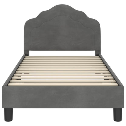 Bedframe voor kinderen met hoofdbord Donkergrijs 80 x 160 cm