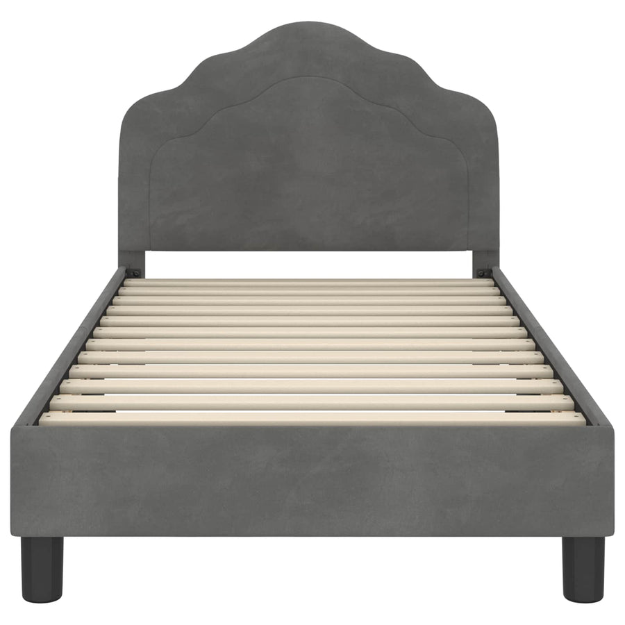 Bedframe voor kinderen met hoofdbord Donkergrijs 80 x 160 cm