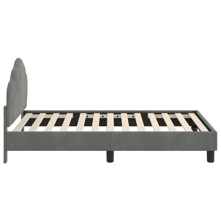 Bedframe voor kinderen met hoofdbord Donkergrijs 80 x 160 cm