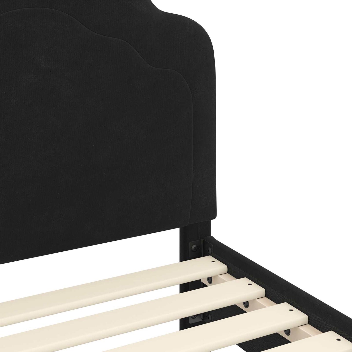 Bedframe voor kinderen met hoofdbord Zwart 80 x 160 cm Fluweel