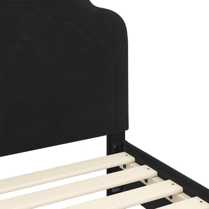 Bedframe voor kinderen met hoofdbord Zwart 80 x 160 cm Fluweel
