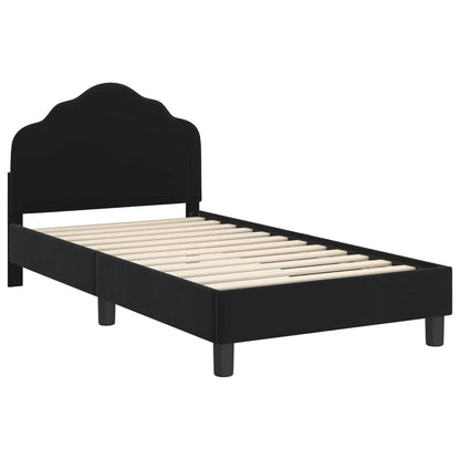Bedframe voor kinderen met hoofdbord Zwart 80 x 160 cm Fluweel