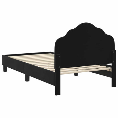 Bedframe voor kinderen met hoofdbord Zwart 80 x 160 cm Fluweel