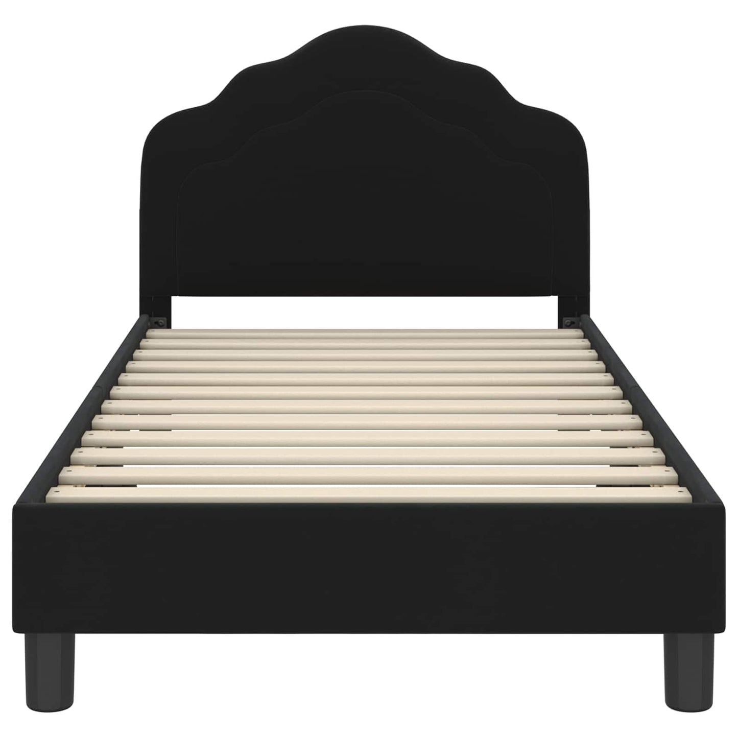 Bedframe voor kinderen met hoofdbord Zwart 80 x 160 cm Fluweel