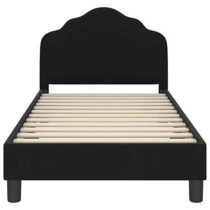 Bedframe voor kinderen met hoofdbord Zwart 80 x 160 cm Fluweel