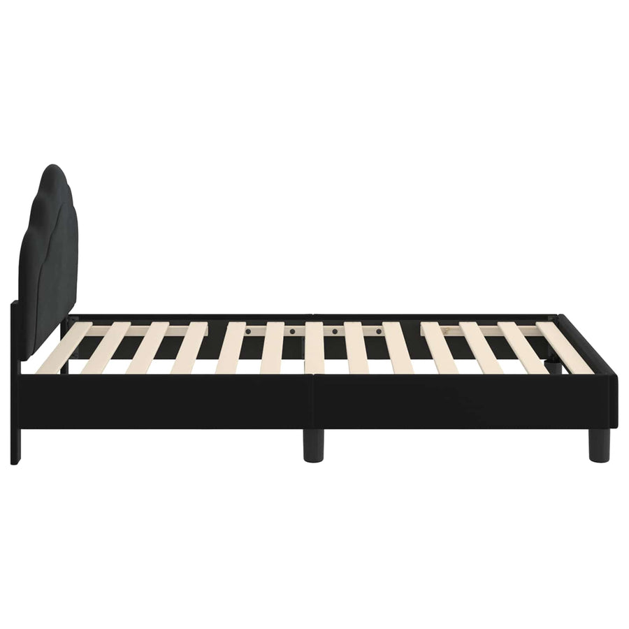 Bedframe voor kinderen met hoofdbord Zwart 80 x 160 cm Fluweel