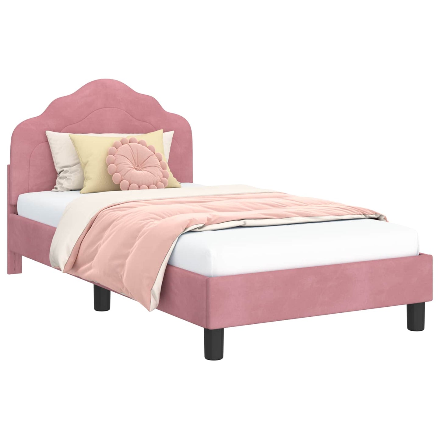 Bedframe voor kinderen met hoofdbord Roze 80 x 160 cm Fluweel