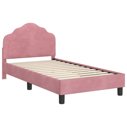 Bedframe voor kinderen met hoofdbord Roze 80 x 160 cm Fluweel
