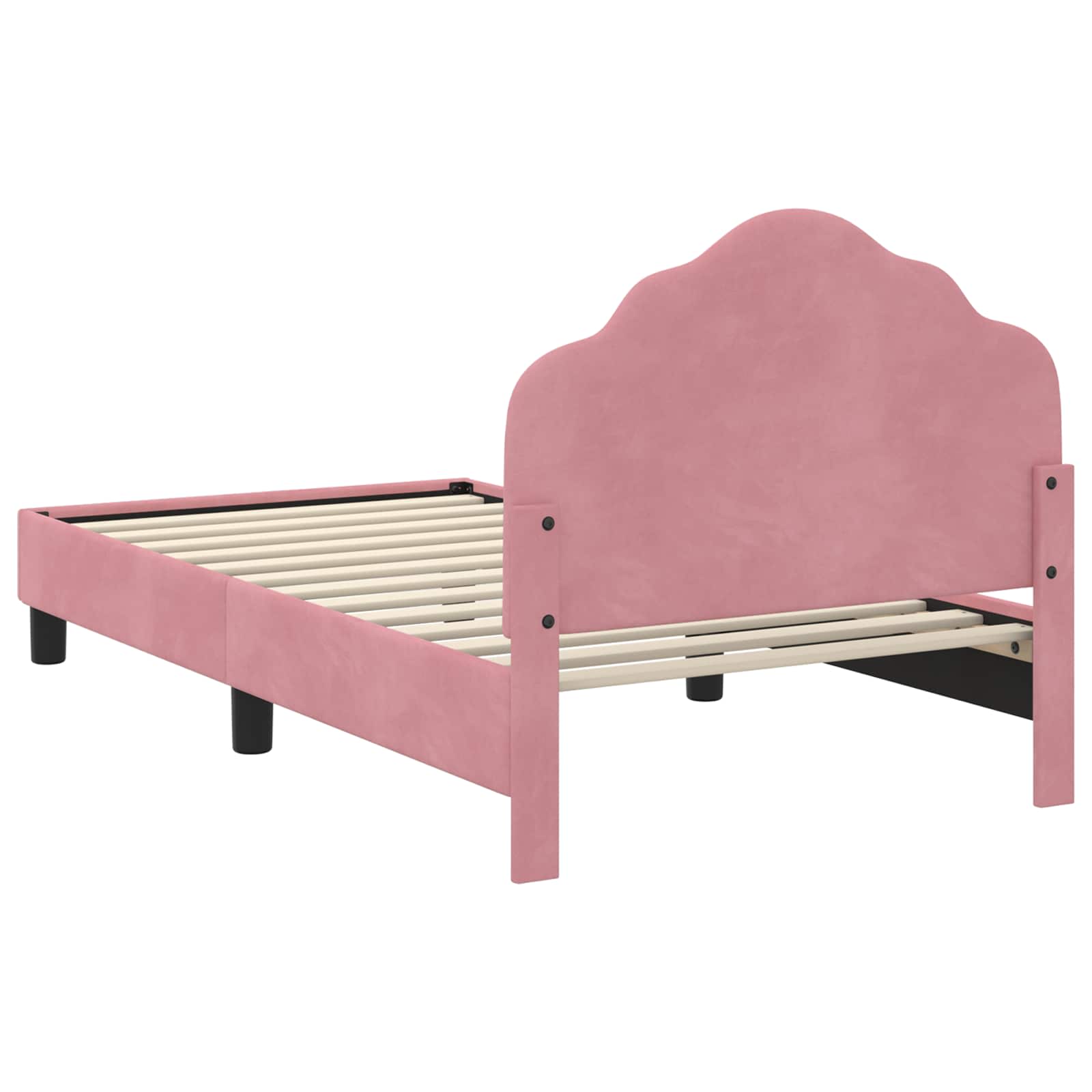 Bedframe voor kinderen met hoofdbord Roze 80 x 160 cm Fluweel
