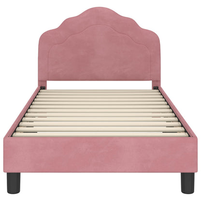 Bedframe voor kinderen met hoofdbord Roze 80 x 160 cm Fluweel