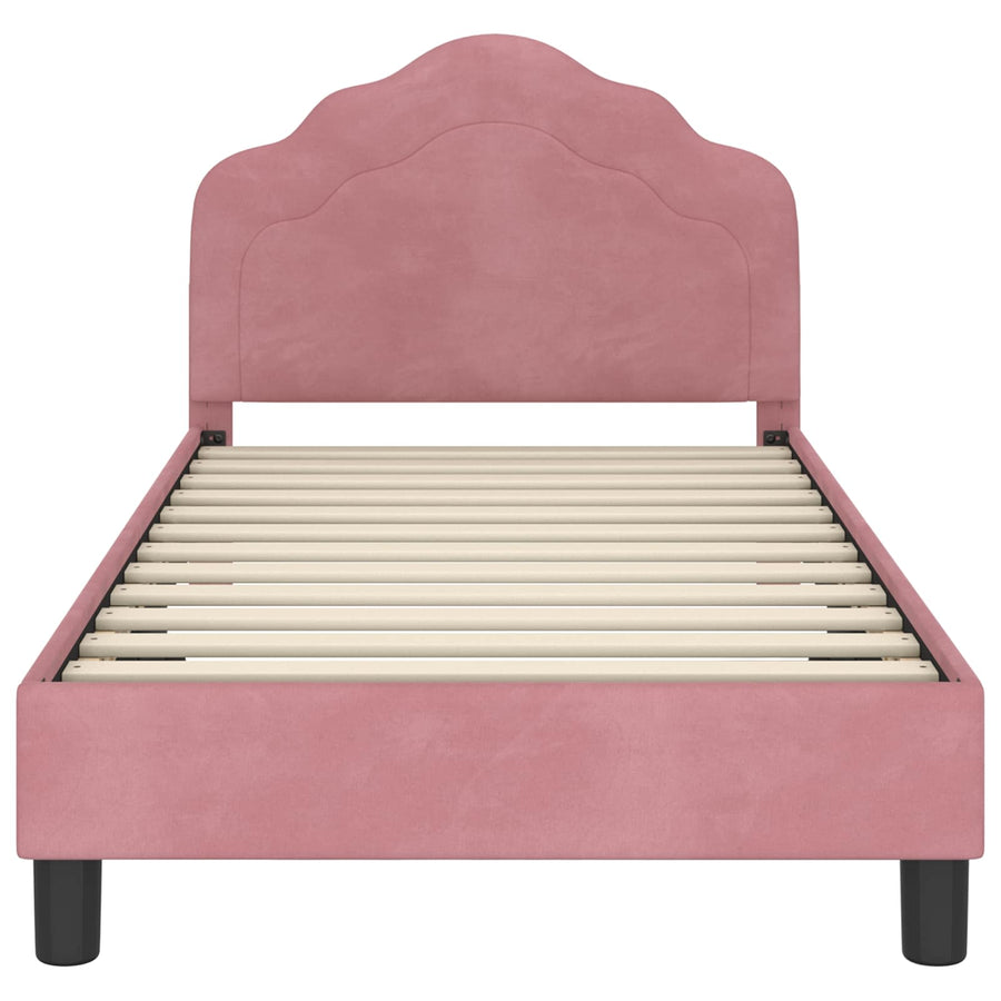 Bedframe voor kinderen met hoofdbord Roze 80 x 160 cm Fluweel