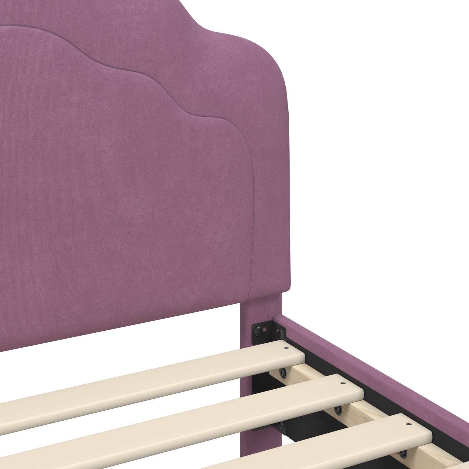 Bedframe voor kinderen met hoofdbord Paars 80 x 160 cm Fluweel