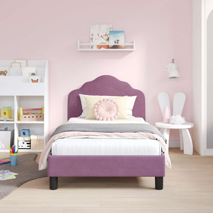 Bedframe voor kinderen met hoofdbord Paars 80 x 160 cm Fluweel