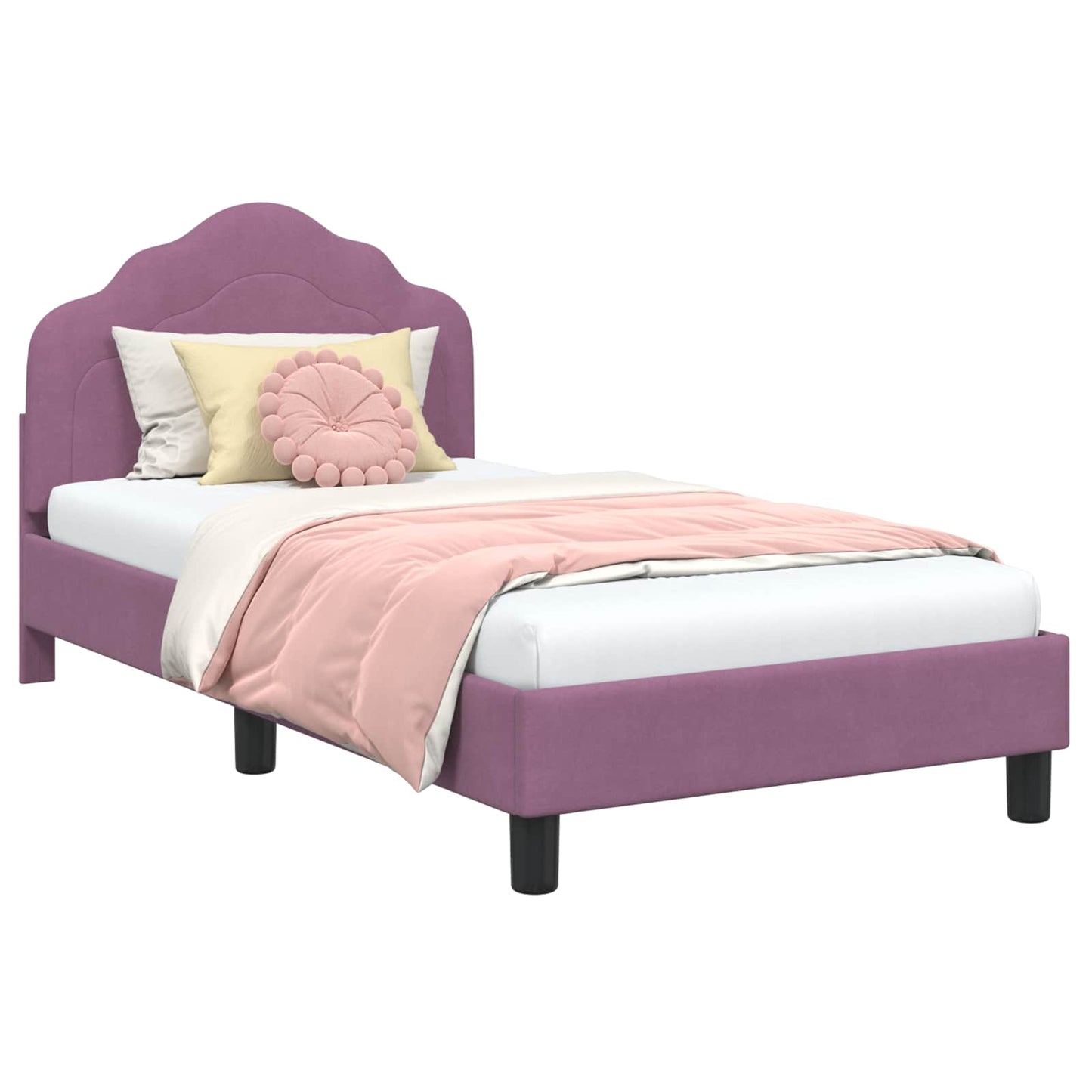Bedframe voor kinderen met hoofdbord Paars 80 x 160 cm Fluweel