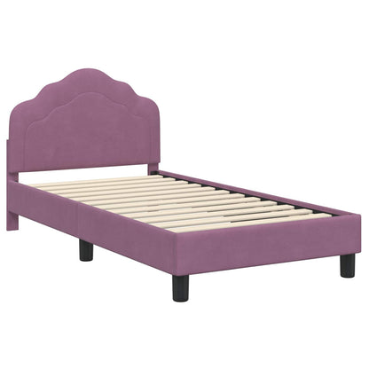 Bedframe voor kinderen met hoofdbord Paars 80 x 160 cm Fluweel