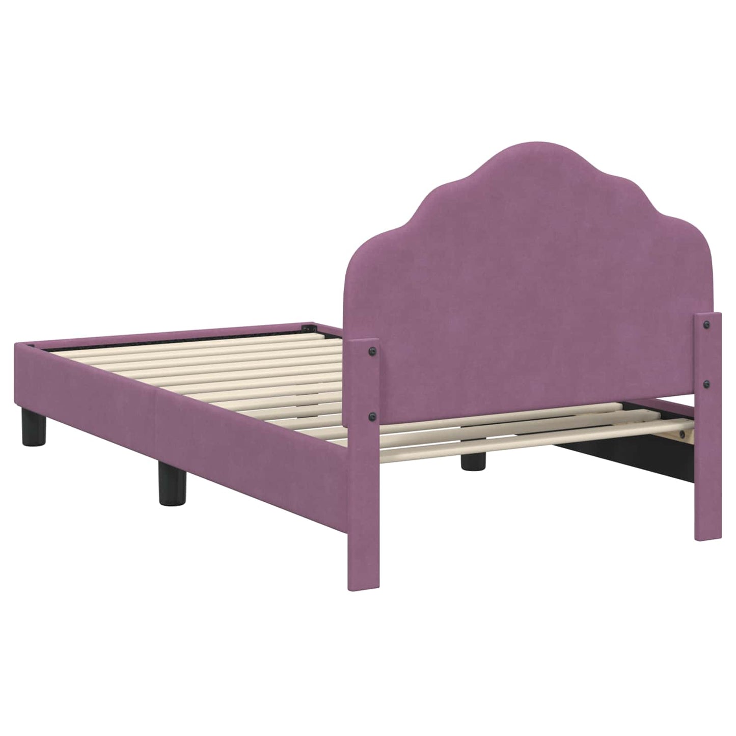 Bedframe voor kinderen met hoofdbord Paars 80 x 160 cm Fluweel