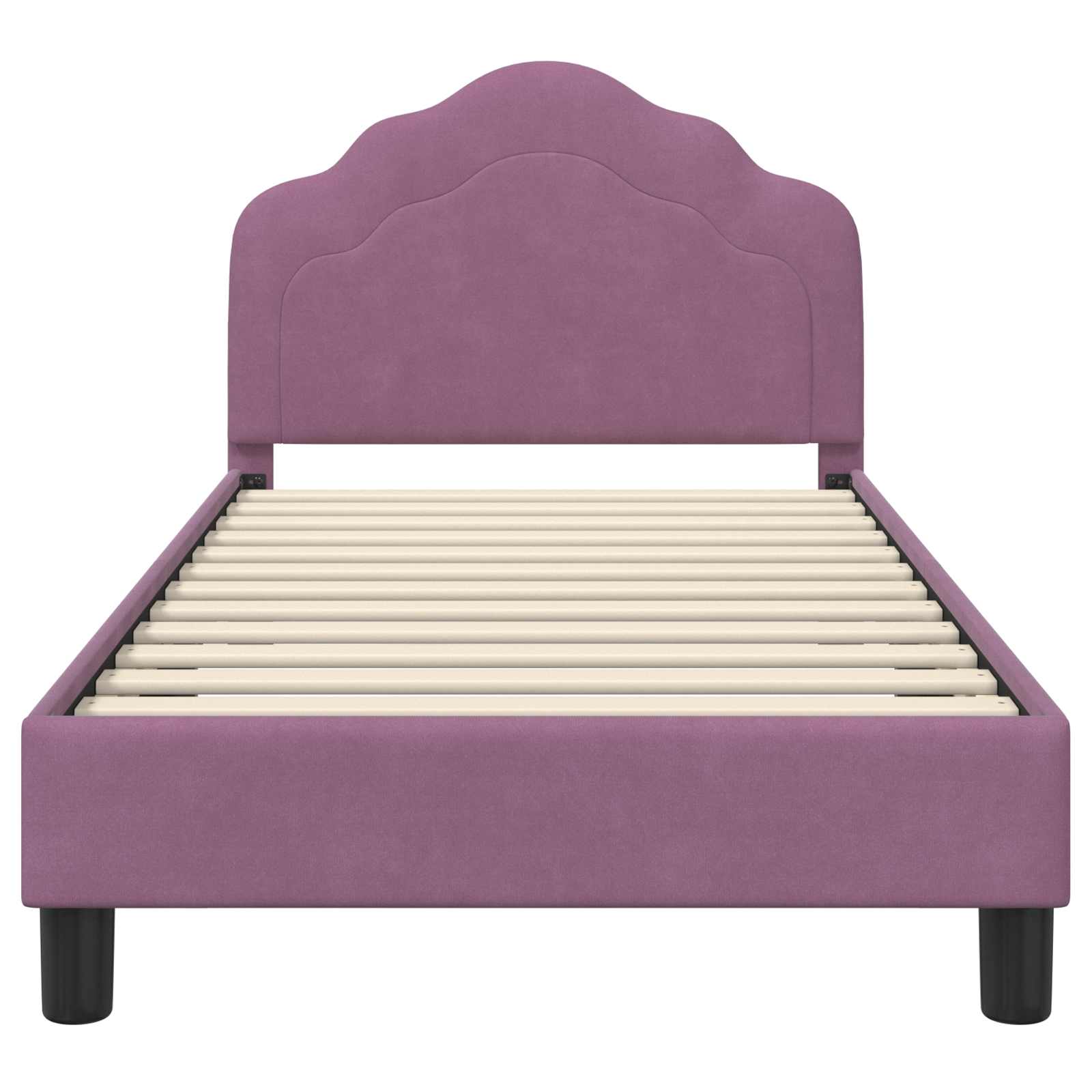 Bedframe voor kinderen met hoofdbord Paars 80 x 160 cm Fluweel