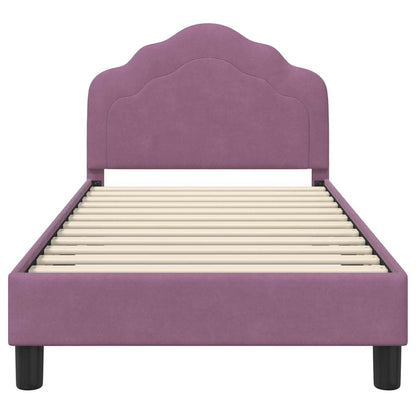 Bedframe voor kinderen met hoofdbord Paars 80 x 160 cm Fluweel