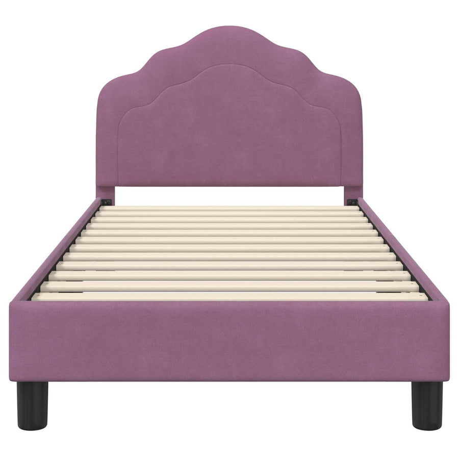 Bedframe voor kinderen met hoofdbord Paars 80 x 160 cm Fluweel