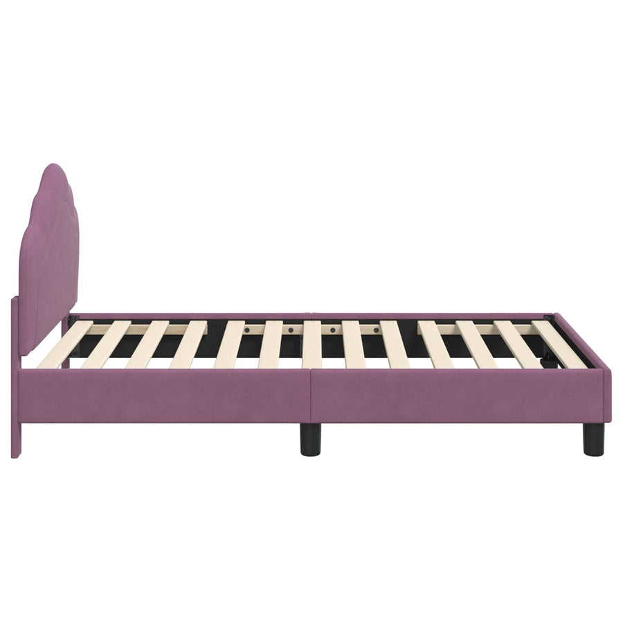 Bedframe voor kinderen met hoofdbord Paars 80 x 160 cm Fluweel