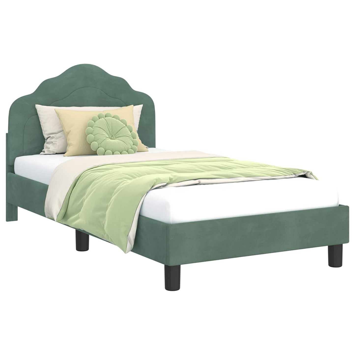 Bedframe voor kinderen met hoofdbord Zeegroen 80 x 160 cm