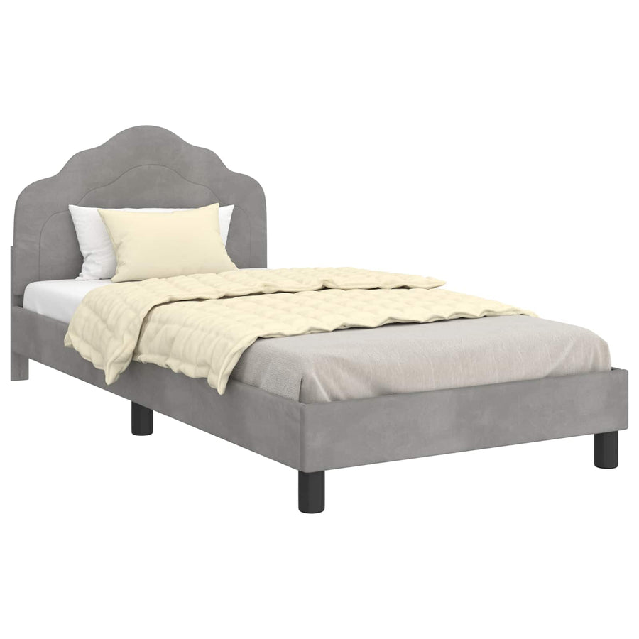 Bedframe voor kinderen met hoofdbord Lichtgrijs 80 x 200 cm
