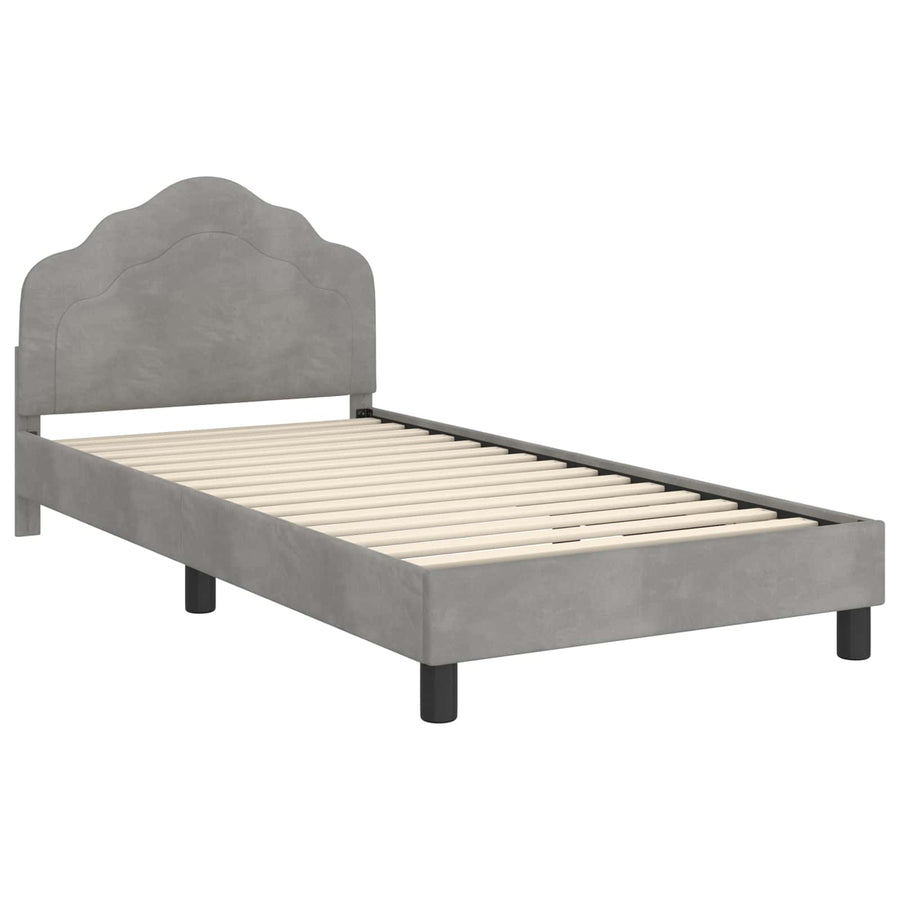 Bedframe voor kinderen met hoofdbord Lichtgrijs 80 x 200 cm