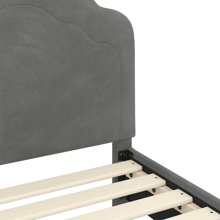Bedframe voor kinderen met hoofdbord Donkergrijs 80 x 200 cm