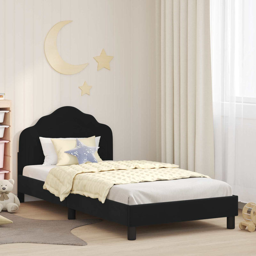 Bedframe voor kinderen met hoofdbord Zwart 80 x 200 cm Fluweel