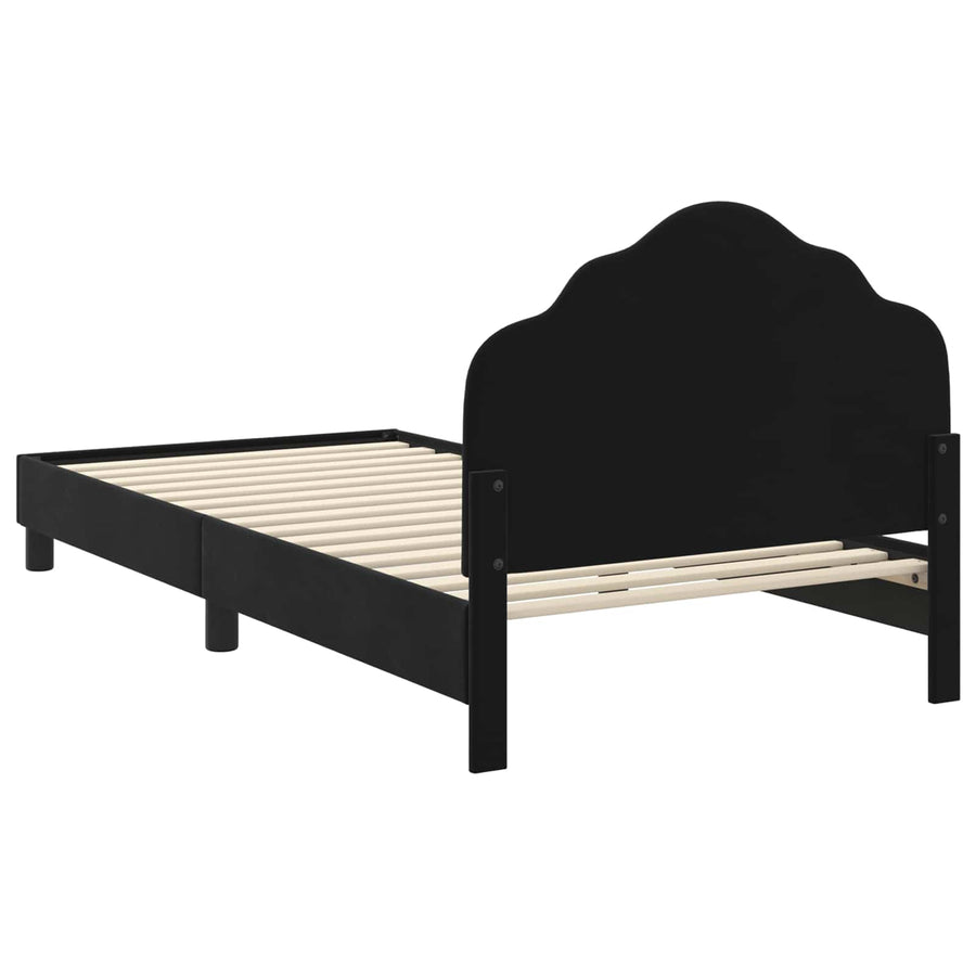 Bedframe voor kinderen met hoofdbord Zwart 80 x 200 cm Fluweel