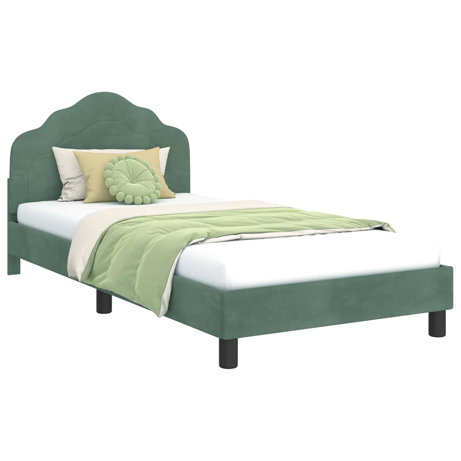 Bedframe voor kinderen met hoofdbord Zeegroen 80 x 200 cm