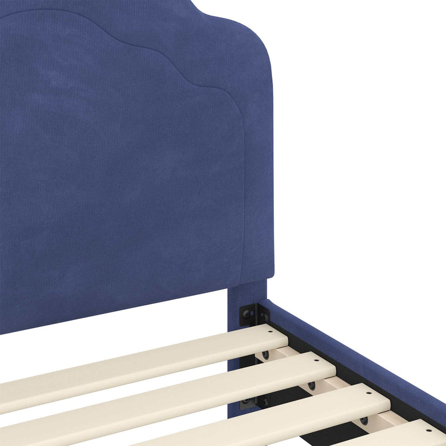 Bedframe voor kinderen met hoofdbord Politieblauw 80 x 200 cm